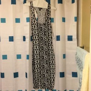Black & White Patterned Midi Dress